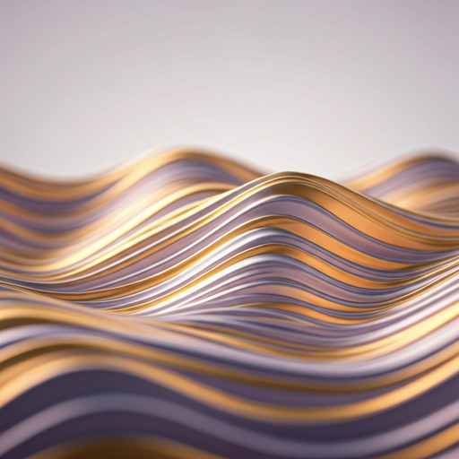 Abstract golden and purple flowing waves symbolizing energy flow, balance, and holistic wellness in integrative healthcare.